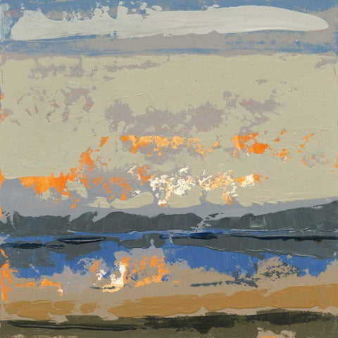 Evening Killala Bay Gold Ornate Wood Framed Art Print with Double Matting by Dowling, Grainne