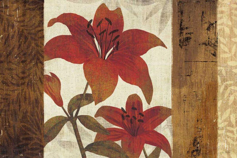 Floral Harmony I White Modern Wood Framed Art Print with Double Matting by Mullan, Michael