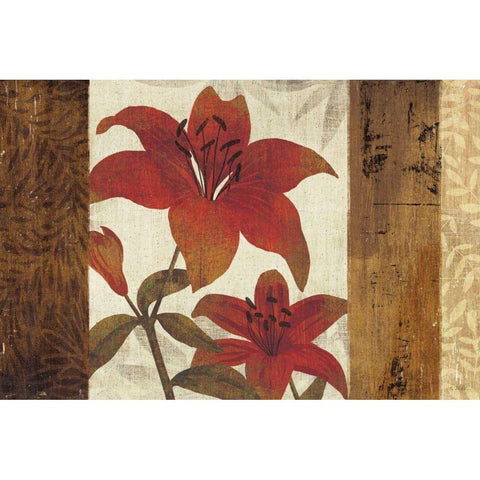 Floral Harmony I Gold Ornate Wood Framed Art Print with Double Matting by Mullan, Michael