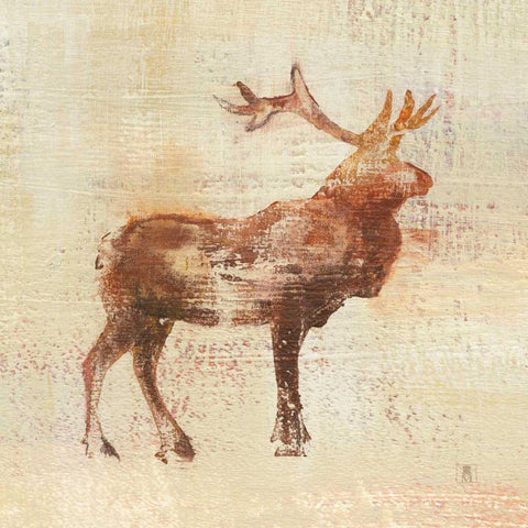 Elk Study v2 Black Modern Wood Framed Art Print by Studio Mousseau