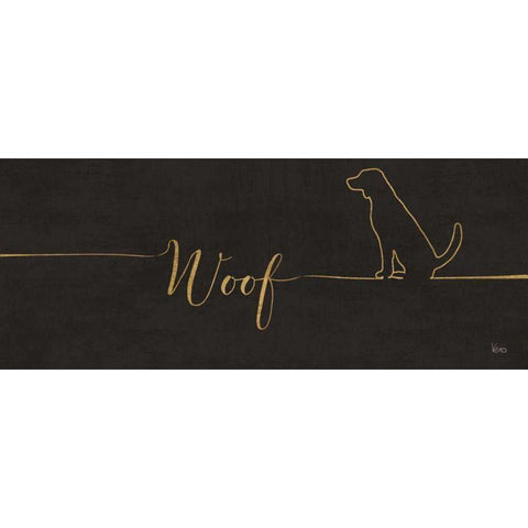 Underlined Dogs IV Black Gold Ornate Wood Framed Art Print with Double Matting by Charron, Veronique