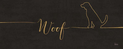 Underlined Dogs IV Black Black Ornate Wood Framed Art Print with Double Matting by Charron, Veronique