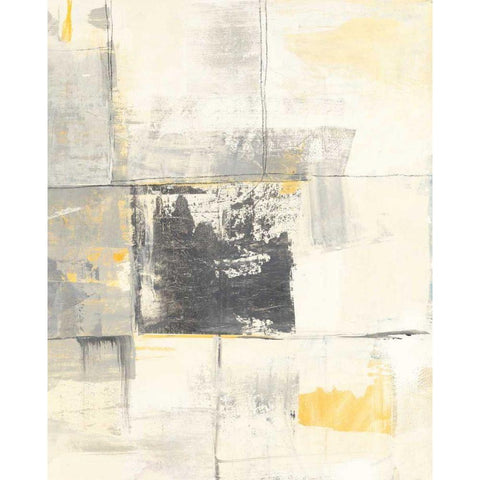 Gray and Yellow Blocks III Black Modern Wood Framed Art Print with Double Matting by Schick, Mike