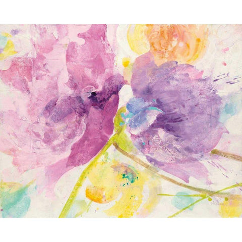 Spring Abstracts Florals I Black Modern Wood Framed Art Print by Hristova, Albena