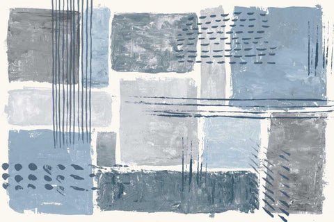 Between the Lines I White Modern Wood Framed Art Print with Double Matting by Adams, Sarah