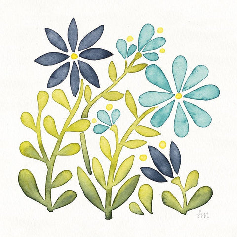 Garden Getaway Flowers II White Modern Wood Framed Art Print by Marshall, Laura
