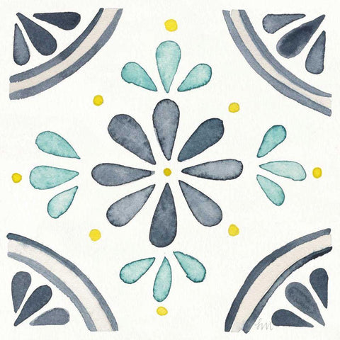 Garden Getaway Tile I White Black Modern Wood Framed Art Print by Marshall, Laura