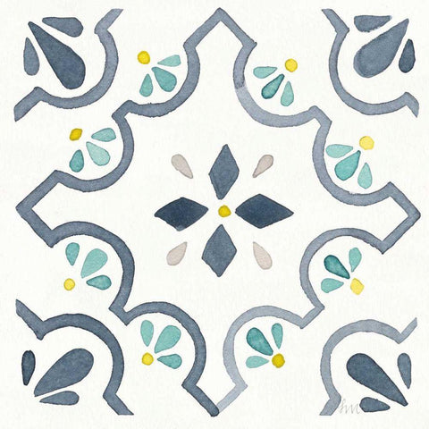 Garden Getaway Tile II White Black Modern Wood Framed Art Print with Double Matting by Marshall, Laura