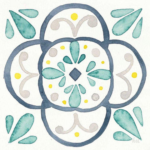 Garden Getaway Tile VII White Black Modern Wood Framed Art Print by Marshall, Laura