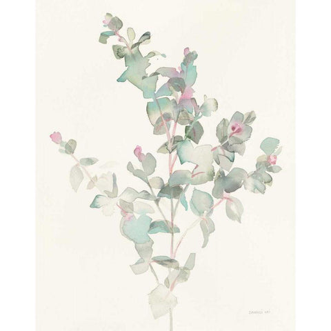 Eucalyptus II White Modern Wood Framed Art Print by Nai, Danhui