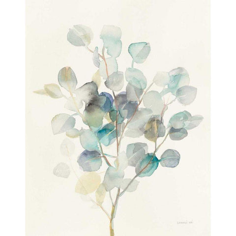 Eucalyptus III White Modern Wood Framed Art Print by Nai, Danhui