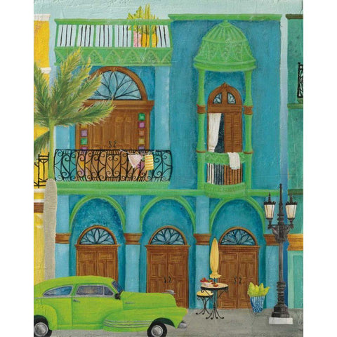 Havana IV Gold Ornate Wood Framed Art Print with Double Matting by DeNeige, Elyse