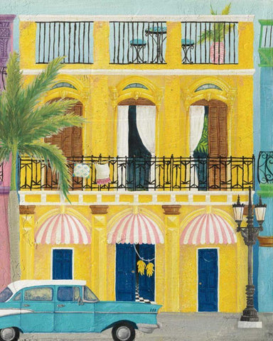 Havana V Black Ornate Wood Framed Art Print with Double Matting by DeNeige, Elyse