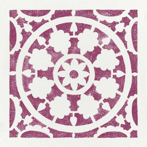 Hacienda Tile VI Black Modern Wood Framed Art Print with Double Matting by Hershey, Moira