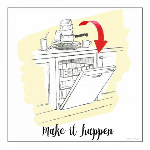 Home Improvement V with Color Script White Modern Wood Framed Art Print with Double Matting by Sullivan, Myles