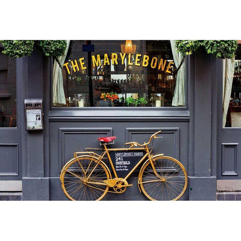Marylebone Bike White Modern Wood Framed Art Print by Bevan, Keri