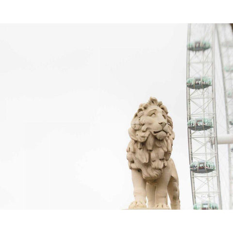 Lion of London Black Modern Wood Framed Art Print by Bevan, Keri