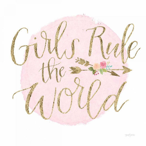 Girl Power III Gold Ornate Wood Framed Art Print with Double Matting by Jackson, Jenaya