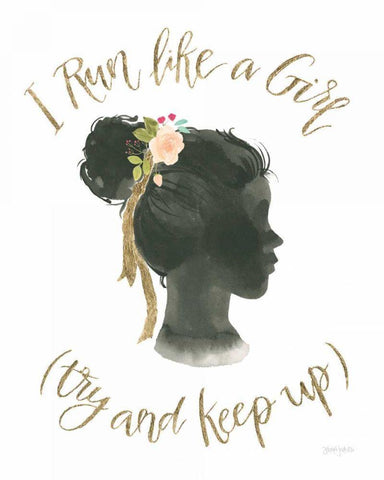 Girl Power IX Black Ornate Wood Framed Art Print with Double Matting by Jackson, Jenaya