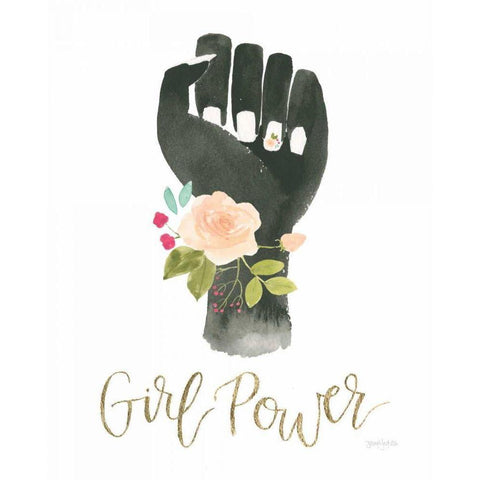 Girl Power XI White Modern Wood Framed Art Print by Jackson, Jenaya