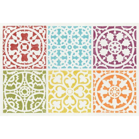 Hacienda Tile VII Gold Ornate Wood Framed Art Print with Double Matting by Hershey, Moira