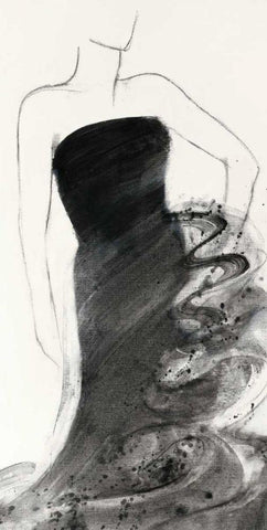 Fashionista I White Modern Wood Framed Art Print with Double Matting by Hristova, Albena