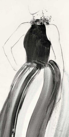 Fashionista II White Modern Wood Framed Art Print with Double Matting by Hristova, Albena