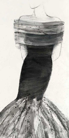 Fashionista IV Black Ornate Wood Framed Art Print with Double Matting by Hristova, Albena