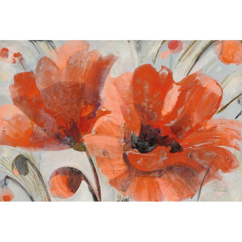 Popping Black Modern Wood Framed Art Print with Double Matting by Hristova, Albena