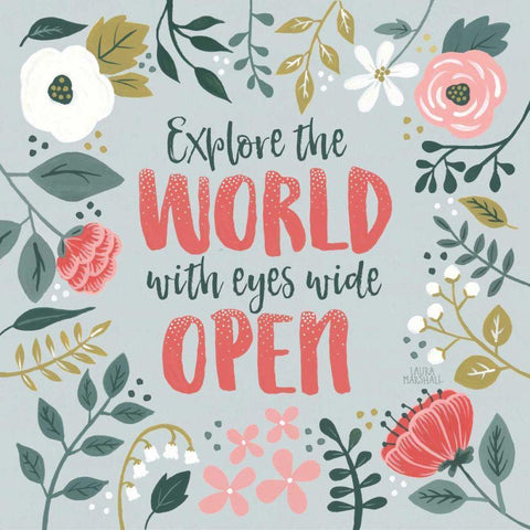 Wildflower Daydreams II Black Modern Wood Framed Art Print with Double Matting by Marshall, Laura