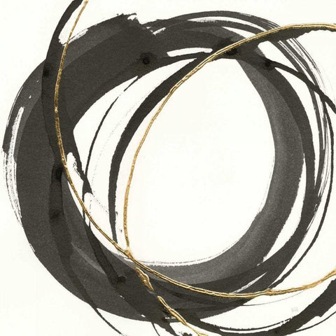 Gilded Enso I White Modern Wood Framed Art Print by Paschke, Chris