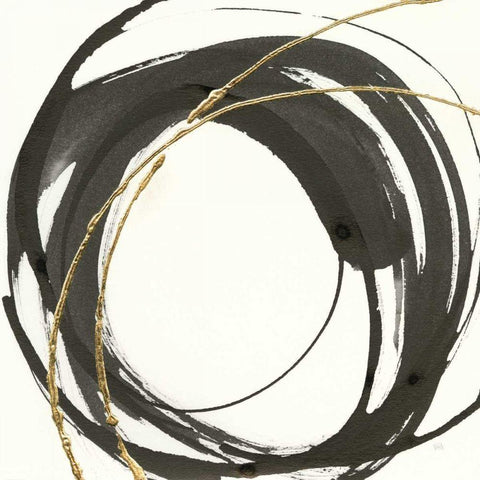 Gilded Enso IV Black Modern Wood Framed Art Print by Paschke, Chris
