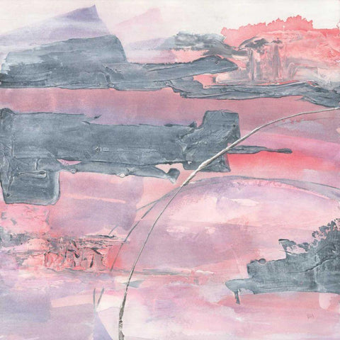 Whitewashed Blush II Black Ornate Wood Framed Art Print with Double Matting by Paschke, Chris