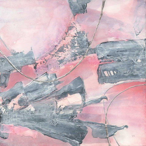 Whitewashed Blush III Gold Ornate Wood Framed Art Print with Double Matting by Paschke, Chris