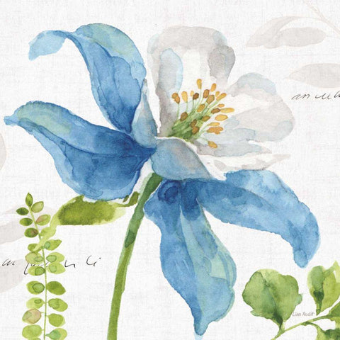 Blue and Green Garden II Gold Ornate Wood Framed Art Print with Double Matting by Audit, Lisa