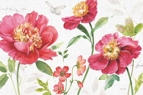 Pink Garden I Black Ornate Wood Framed Art Print with Double Matting by Audit, Lisa