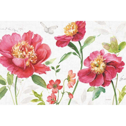 Pink Garden I Gold Ornate Wood Framed Art Print with Double Matting by Audit, Lisa