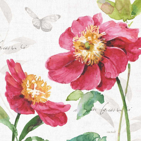 Pink Garden III Black Ornate Wood Framed Art Print with Double Matting by Audit, Lisa