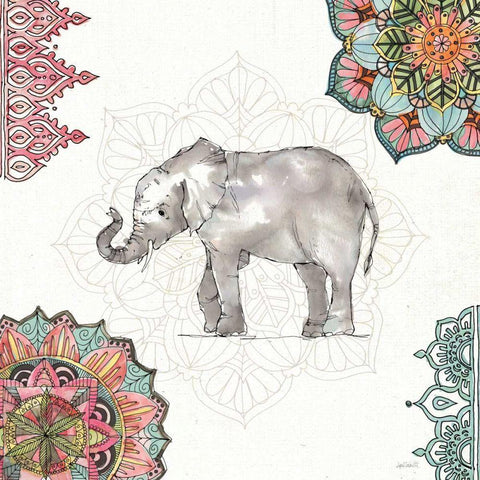 Mandala Morning II Black Modern Wood Framed Art Print with Double Matting by Tavoletti, Anne