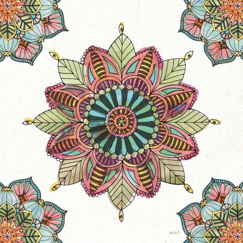 Mandala Morning VI Black Modern Wood Framed Art Print with Double Matting by Tavoletti, Anne