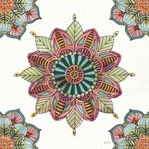 Mandala Morning VI Black Ornate Wood Framed Art Print with Double Matting by Tavoletti, Anne