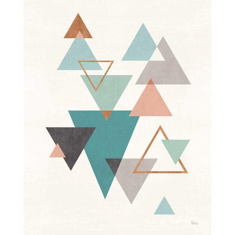 Abstract Geo II Gold Ornate Wood Framed Art Print with Double Matting by Charron, Veronique