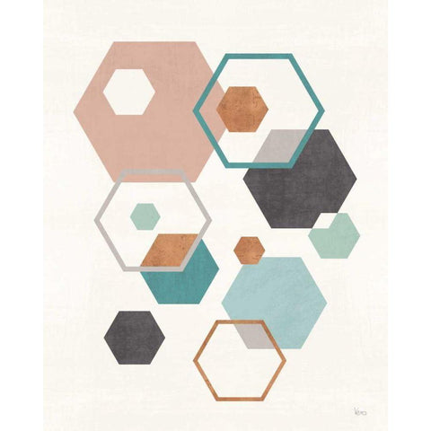 Abstract Geo III Black Modern Wood Framed Art Print by Charron, Veronique