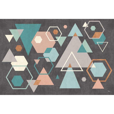 Abstract Geo I Black White Modern Wood Framed Art Print by Charron, Veronique