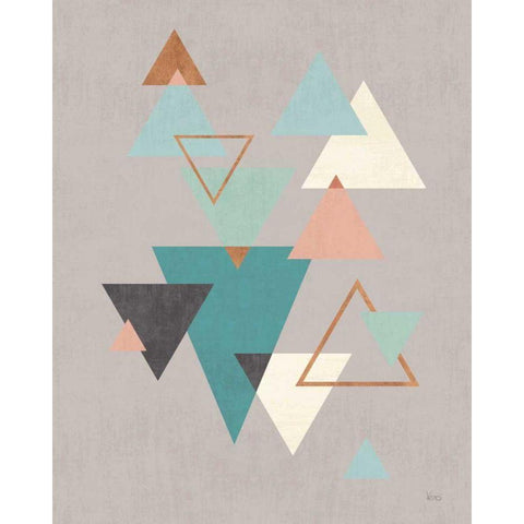 Abstract Geo II Gray White Modern Wood Framed Art Print by Charron, Veronique