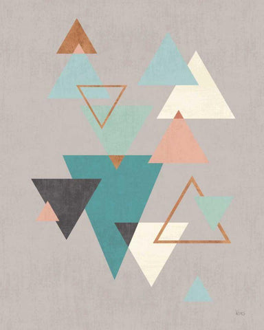 Abstract Geo II Gray Black Ornate Wood Framed Art Print with Double Matting by Charron, Veronique