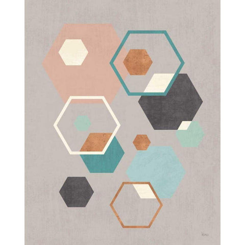 Abstract Geo III Gray Black Modern Wood Framed Art Print by Charron, Veronique