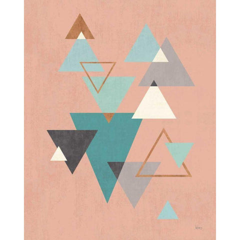 Abstract Geo II Pink White Modern Wood Framed Art Print by Charron, Veronique