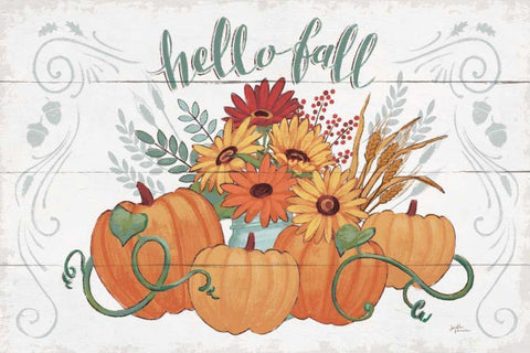 Fall Fun I White Modern Wood Framed Art Print with Double Matting by Penner, Janelle