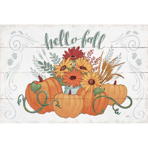 Fall Fun I Gold Ornate Wood Framed Art Print with Double Matting by Penner, Janelle